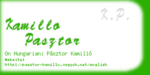 kamillo pasztor business card