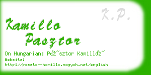 kamillo pasztor business card